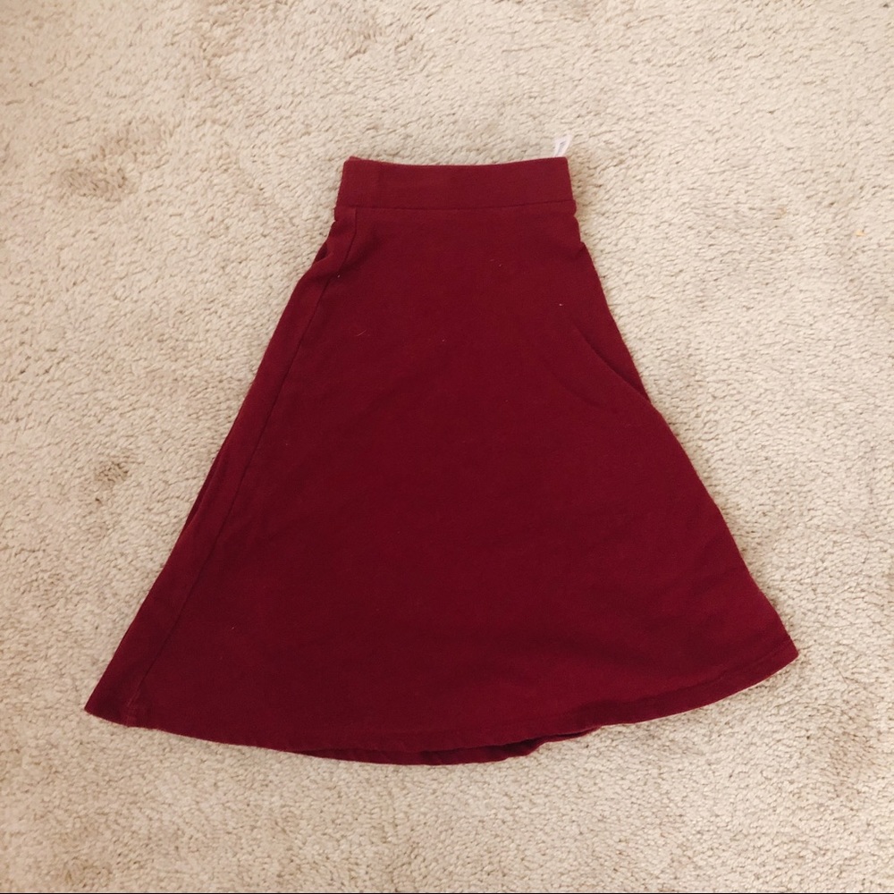 Forever 21 Maroon Skater Skirt